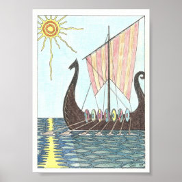Póster VIKING SHIP print (5"x7")
