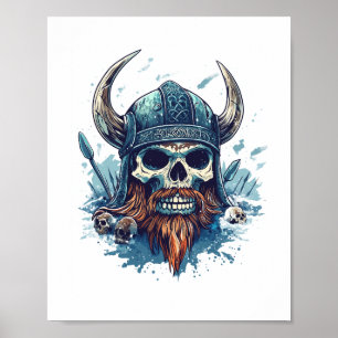 Póster Viking Skull Berserker