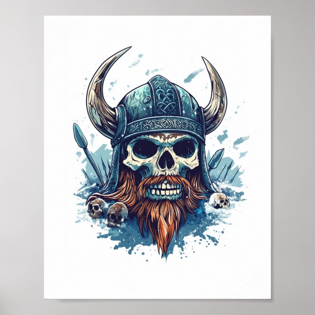 Póster Viking Skull Berserker (Frente)