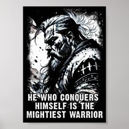 Póster Viking warrior Norse Mythology Palabras poderosas
