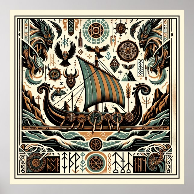 Póster Vikingos nórdicos: Una saga del mar antiguo (Frente)