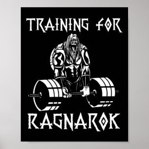 Póster Vikings Workout Set Deadlift Nórdico Man Gift