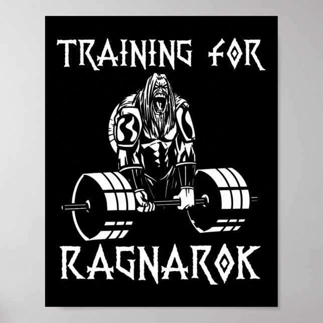Póster Vikings Workout Set Deadlift Nórdico Man Gift (Frente)