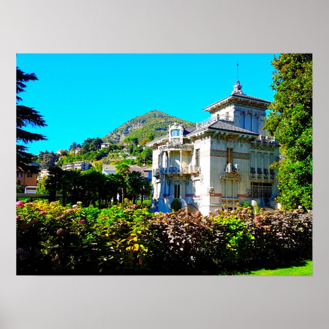 Póster Villa Bernasconi Cernobbio Lago Como Italia (Frente)