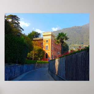 Póster Villa de Herra Lenno Lago Como Italia