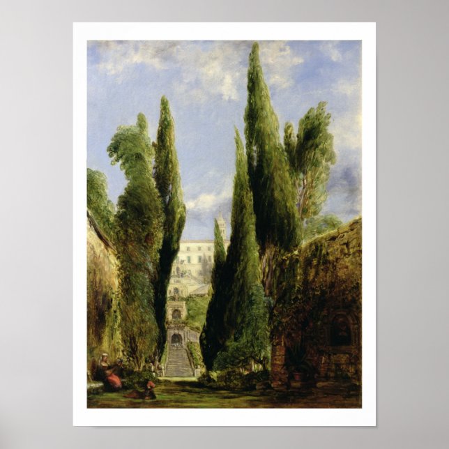 Póster Villa D'Este, Tivoli (aceite sobre lienzo) (Frente)