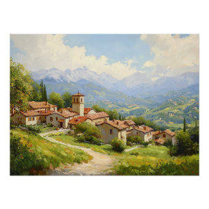 Póster Villa europea pintoresca