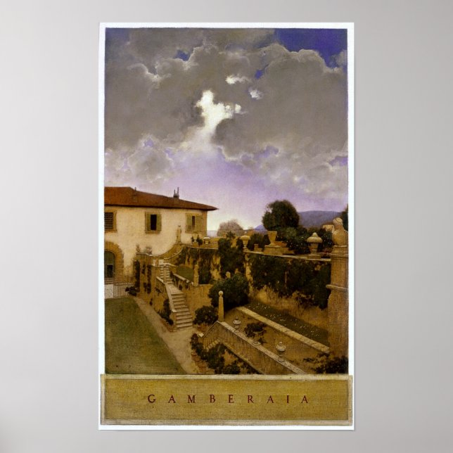 Póster Villa Gamberaia, Settignano por Maxfield Parrish (Frente)