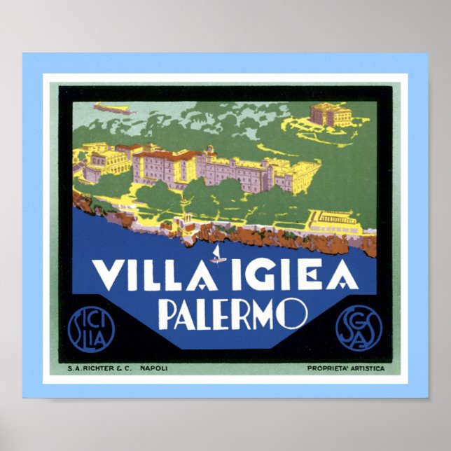 Póster Villa Igiea Palermo (Frente)
