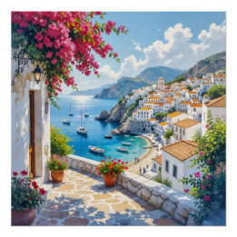 Póster Villa junto al mar