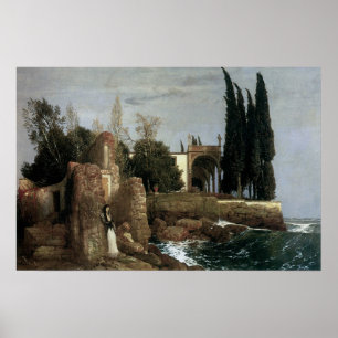 Póster Villa junto al mar por Arnold Bocklin, simbolismo 