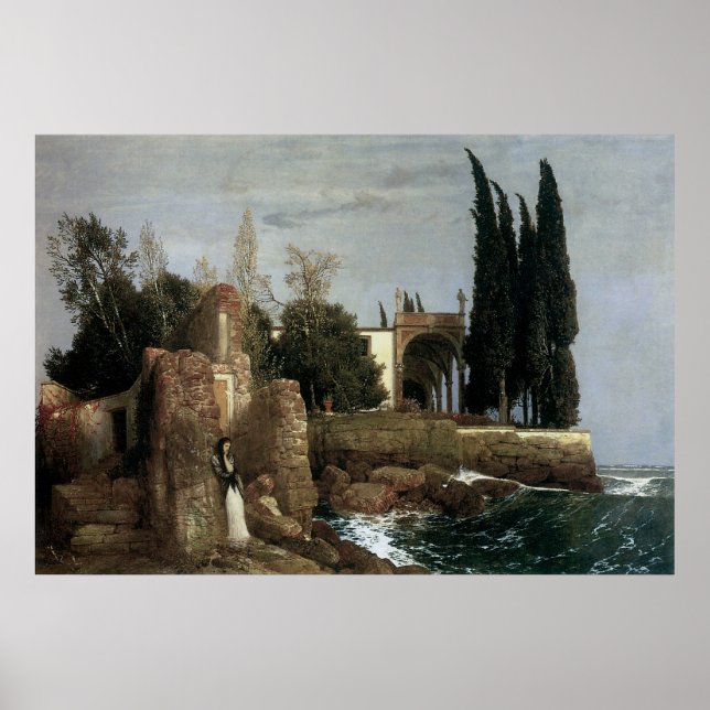 Póster Villa junto al mar por Arnold Bocklin, simbolismo  (Frente)