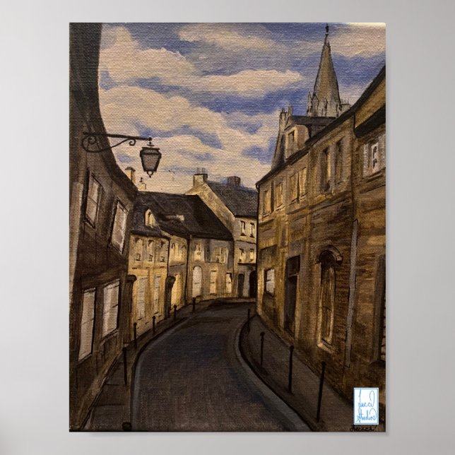 Póster Villa Medieval Bayeux Francia (Frente)