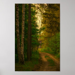 Póster Villa Natural Bosque Rural Hut Bielorrusia