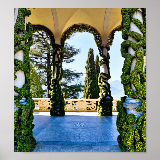 Póster Villa romántica del Balbianello, Lago Como, Italia (Frente)