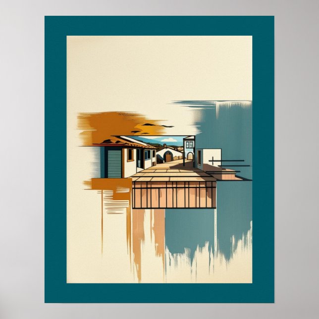 Póster Villa Vintage mediterránea (Frente)