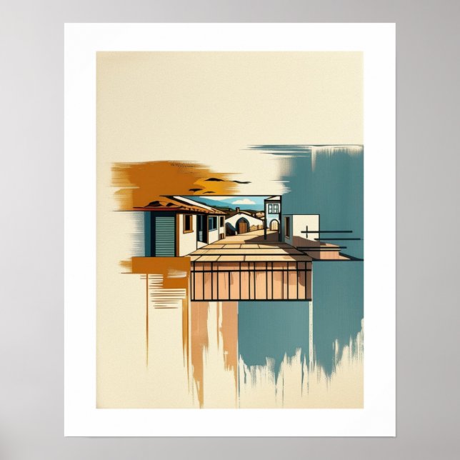 Póster Villa Vintage mediterránea (Frente)