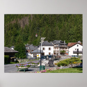 Póster Village of Argentiere in France