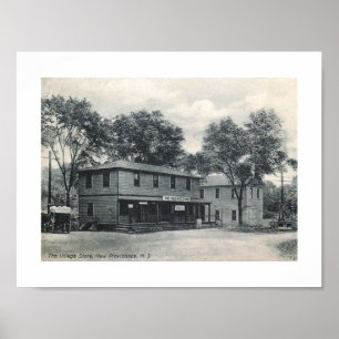 Póster Village Store, New Providence, New Jersey Vintage