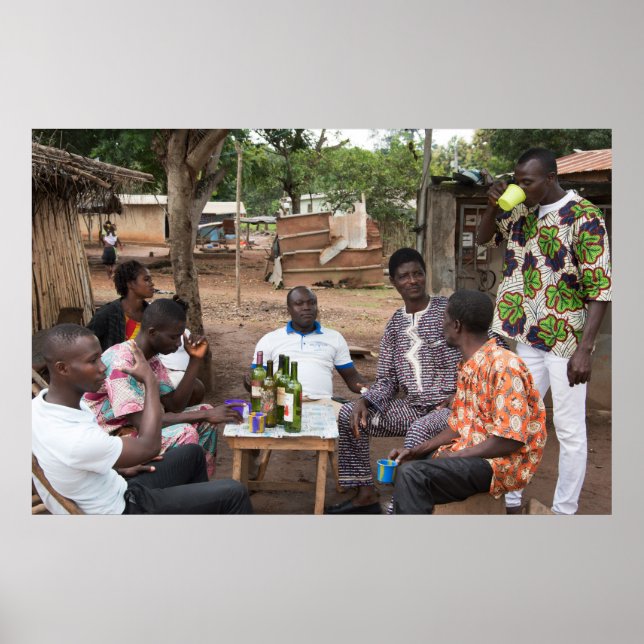 Póster Villagers drinking palm wine (Frente)