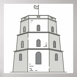 Póster Vilnius Gediminas tower World landmarks