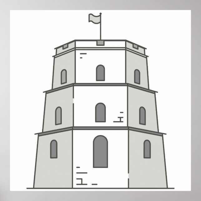 Póster Vilnius Gediminas tower World landmarks (Frente)