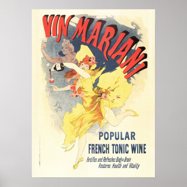 Póster VIN MARIANI WINE Jules Cheret Vintage French (Frente)