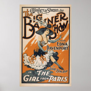 Póster Viñar Al Chica De París