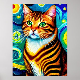 Póster Vincent Cat Gogh