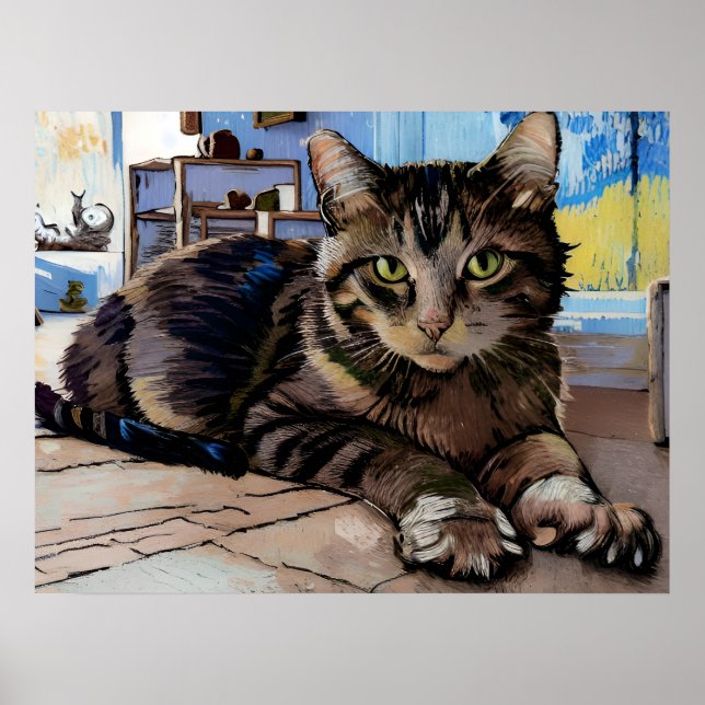 Póster Vincent Cat Gogh (Frente)