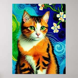 Póster Vincent Cat Gogh