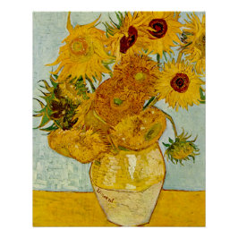 Póster Vincent Van Gogh 12 Girasoles Impresionista