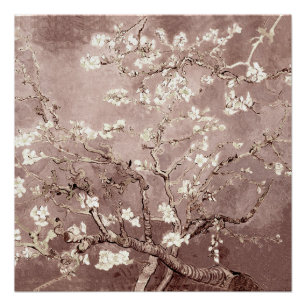 Póster Vincent Van Gogh Almond Blossoms Beige Taupe