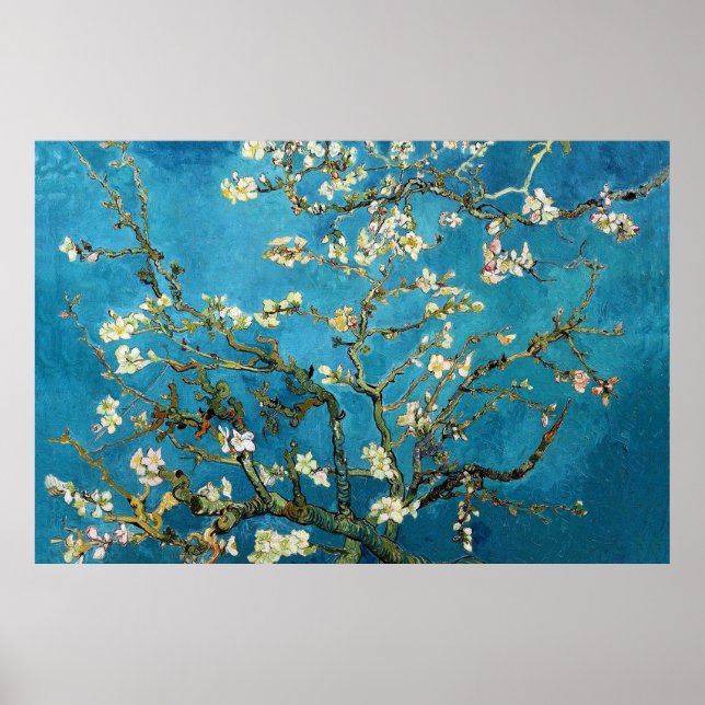 Póster Vincent van Gogh, Arbol de almendros floreciente.  (Frente)