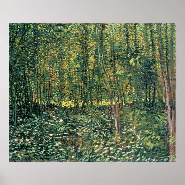 Póster Vincent van Gogh | Árboles y subcrecimiento, 1887 (Frente)