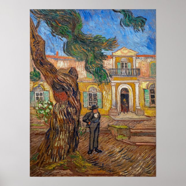 Póster Vincent Van Gogh - Asilo de Saint-Paul en Saint-Re (Frente)