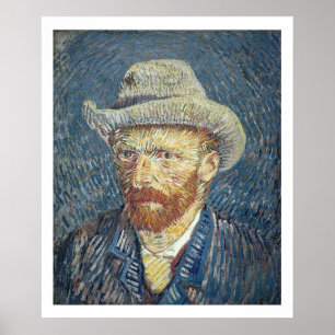 Póster Vincent van Gogh Autoretrato con Gorra Felt