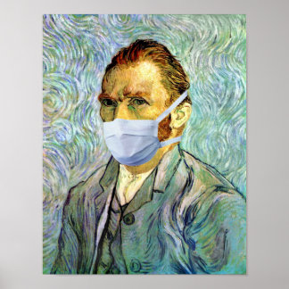 Póster Vincent Van Gogh Autoretrato Con Máscara