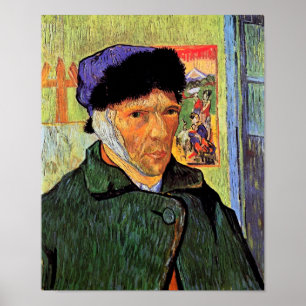 Póster Vincent Van Gogh - Autorretrato con la oreja venda