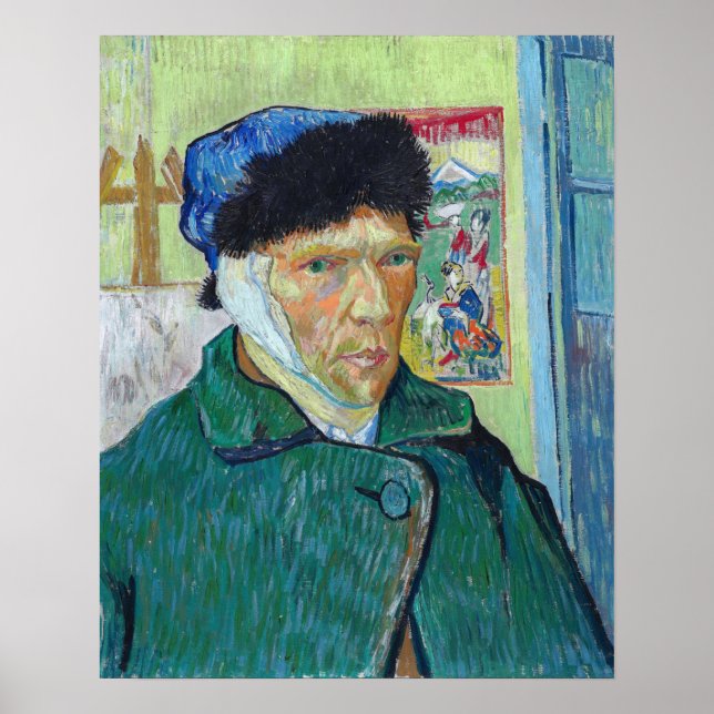Póster Vincent van Gogh - Autorretrato con oreja vendada (Frente)