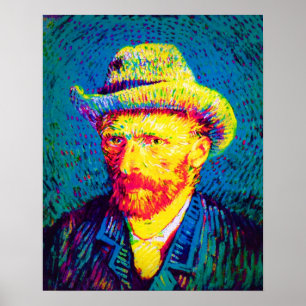 Póster Vincent Van Gogh - Autorretrato con sombrero Pop A