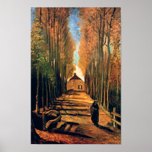 Póster Vincent Van Gogh - Avenida de álamos en otoño
