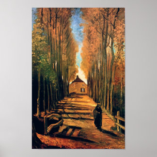 Póster Vincent Van Gogh - Avenida de álamos en otoño
