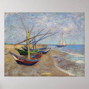 Póster Vincent van Gogh - Barcas de Pesca en la Playa