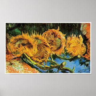 Póster Vincent Van Gogh - Bella Artes de cuatro girasoles