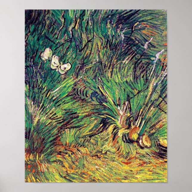 Póster Vincent Van Gogh - Bella Artes de dos mariposas bl (Frente)