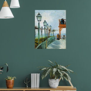 Póster Vincent van Gogh, Belvedere con vistas a Montmarte