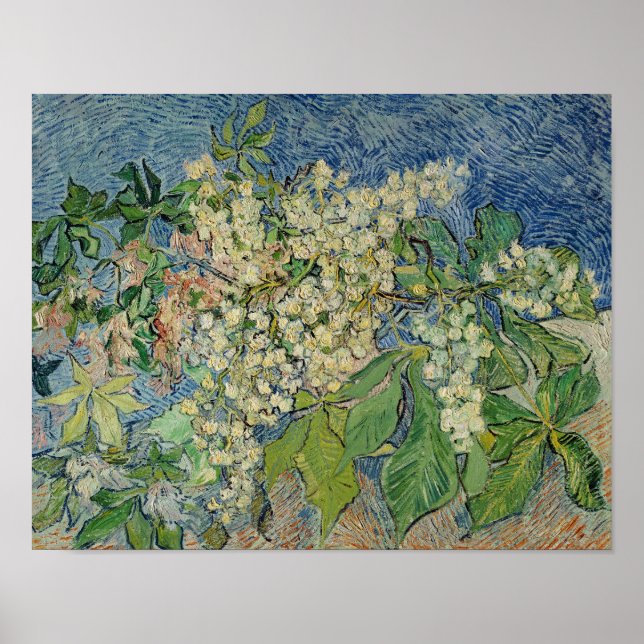 Póster Vincent van Gogh | Blossoming Chestnut Branches (Frente)