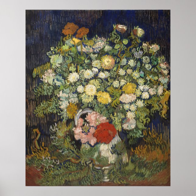Póster Vincent van Gogh Bouquet de flores en una bolsa (Frente)