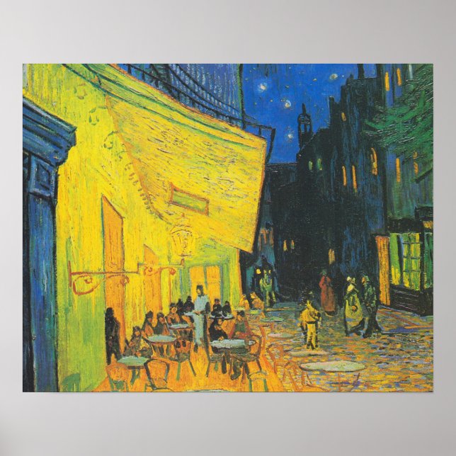 Póster Vincent Van Gogh Cafe Terrace at Night (Frente)